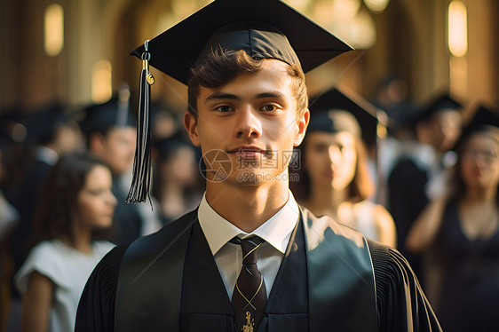 穿着学士服的男士图片