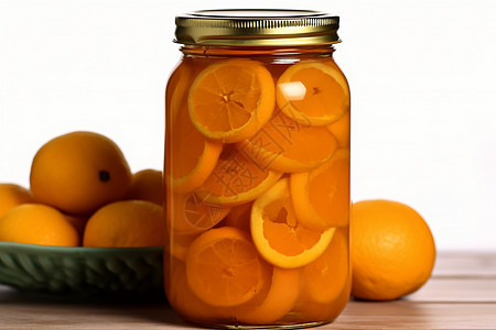 美味的鲜橙罐头图片