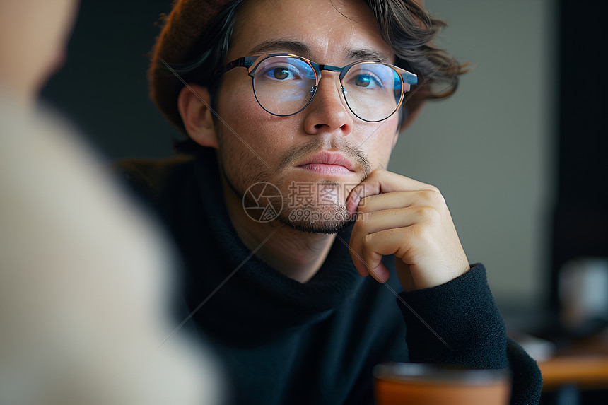 一个戴着眼镜的男人图片