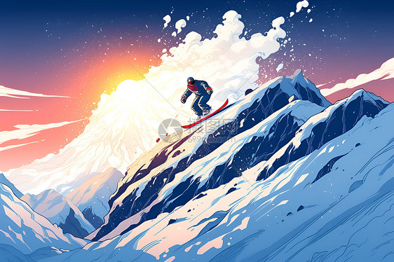 一个滑雪者图片