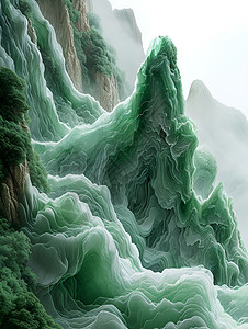 大理石山水图图片