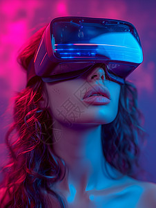 虚拟现实体验技术的高科技眼镜背景图片