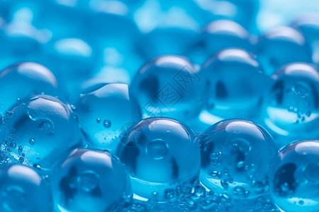 蓝色的水凝胶球创意背景图片