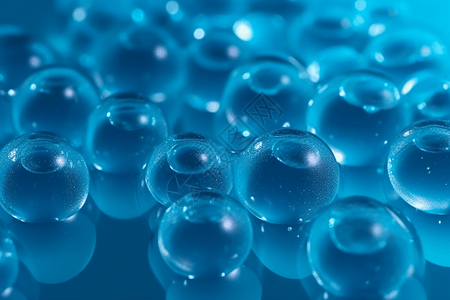 半透明蓝色水凝胶球图片