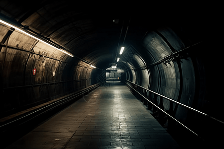 阴暗的隧道紧急出口图片
