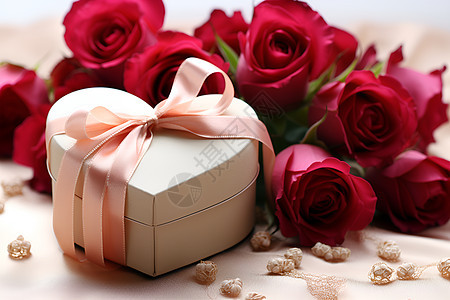 玫瑰和礼盒图片