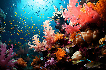 海底的珊瑚和鱼类图片