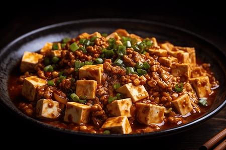 肉末豆腐麻婆豆腐背景