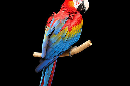彩色鹦鹉栖息在树杈上图片