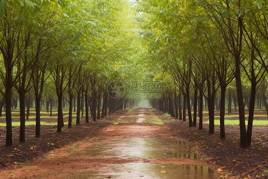 雨中的丛林景观图片