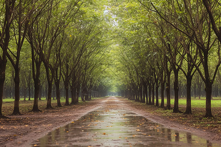 雨林中的橡胶园图片