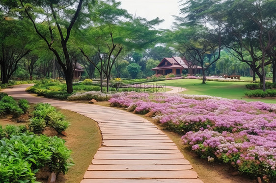 户外的美丽花园图片