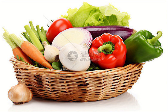 丰收的蔬菜篮图片