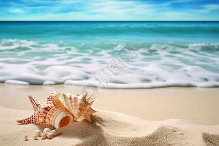 海滩幻境背景图片
