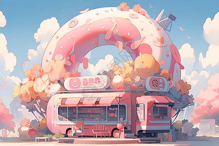 甜甜圈卡车图片