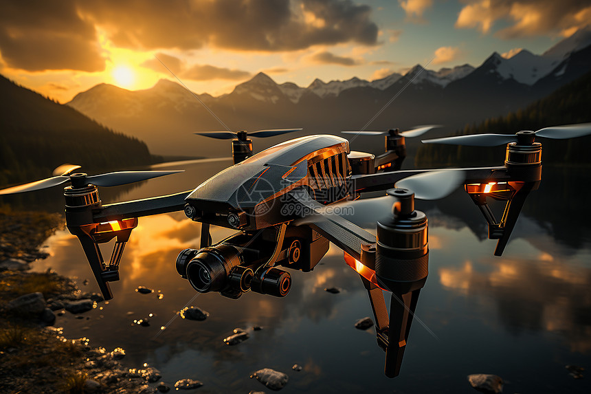 飞行的科技无人机图片