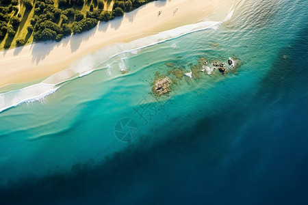 航拍的沙滩风景背景图片