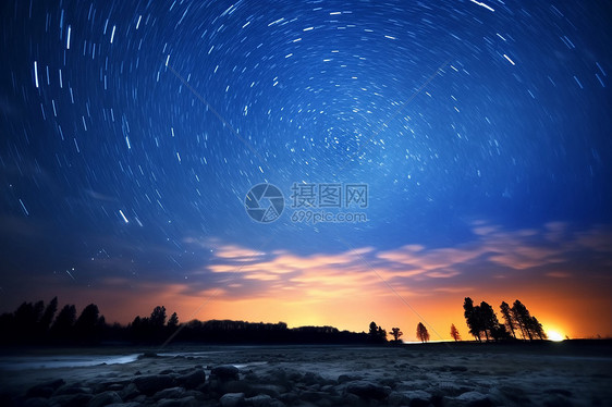 星空中的夜晚奇景图片