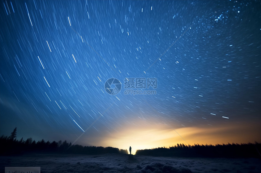 星空下的人们图片