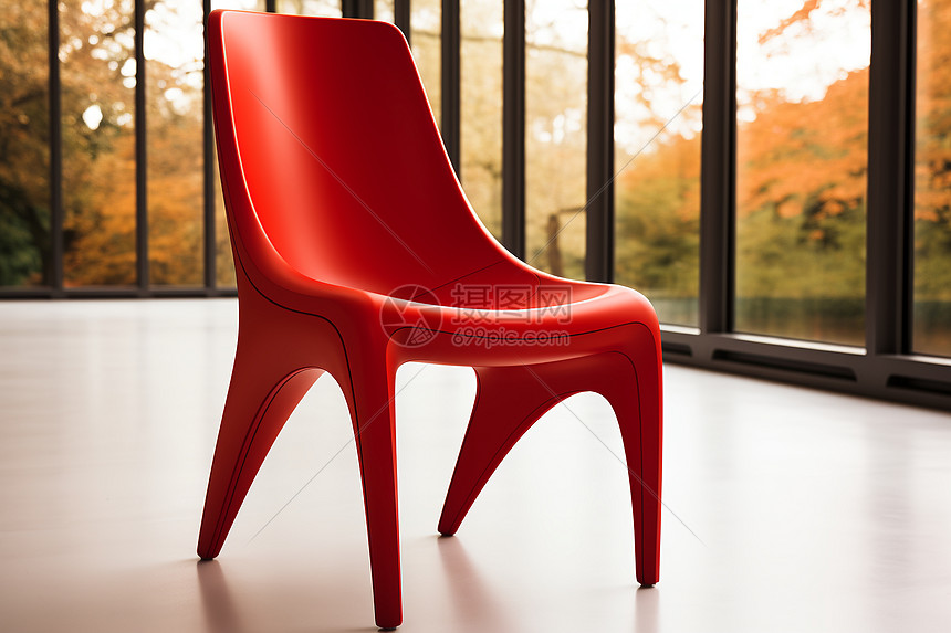 现代极简风格的塑料椅子图片