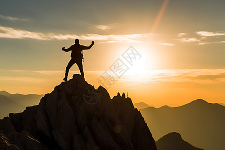 徒步攀登山谷的旅者图片