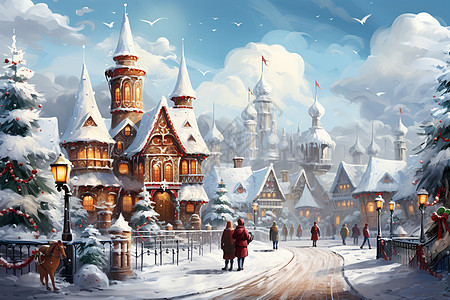 冬日童话雪人乐园图片