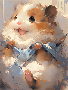 可爱戴领带的仓鼠图片