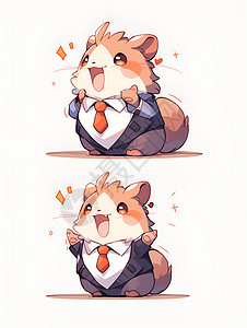 戴着领带的可爱老鼠图片