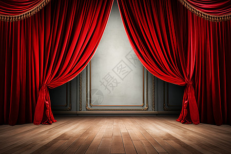 红色布帘下的戏剧空间图片