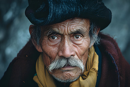 白胡子的老年男性背景图片