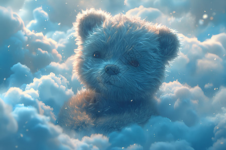 天空中呆萌的小熊背景图片