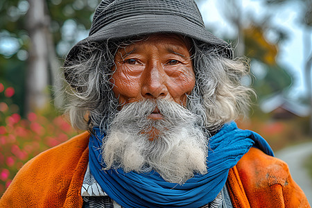年迈老人的胡子背景图片