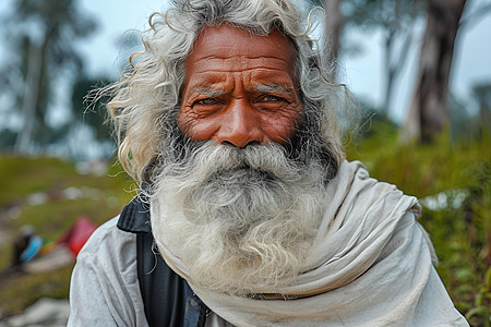 老年男性的胡子背景图片