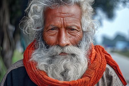 老年人的胡子背景图片