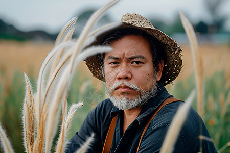 田野中的男子图片