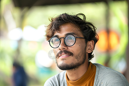 目视远方的男子高清图片