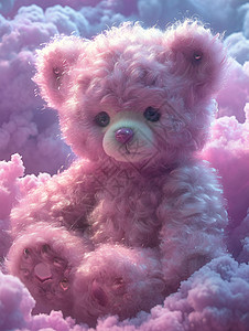 紫色毛绒熊玩具图片