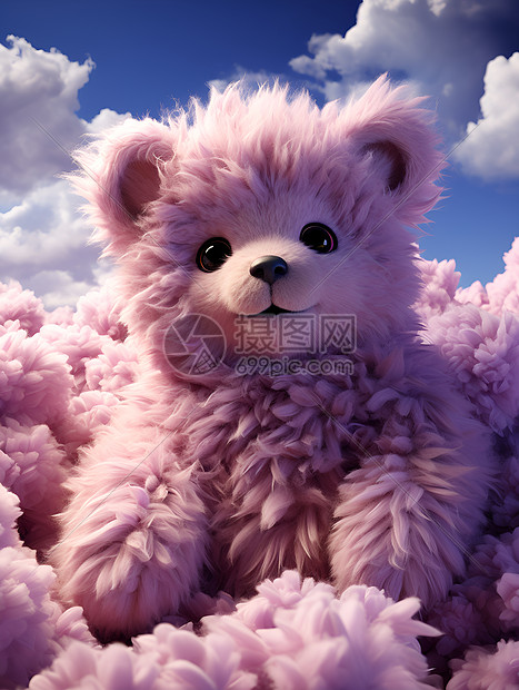 柔软如云的泰迪熊插图图片