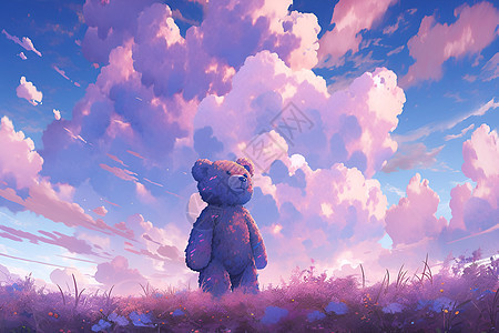 紫色小熊背景图片