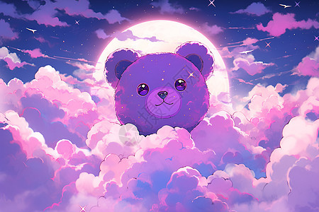 紫色的泰迪熊背景图片