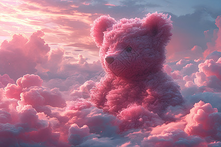 云中的泰迪熊图片