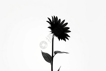单朵向日葵的艺术插图图片
