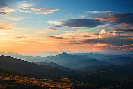 日出山谷的美丽景观图片