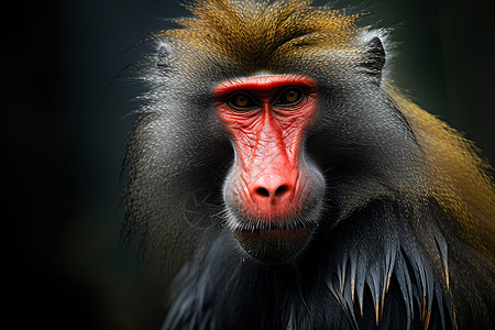 野生动物的红脸猴子图片