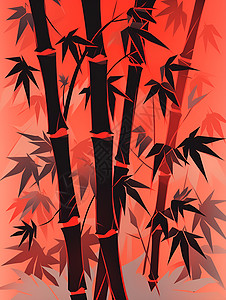 古香古色的竹海背景插图图片