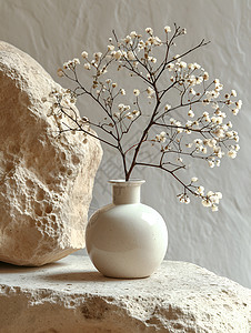 现代简约的花瓶摆设背景图片