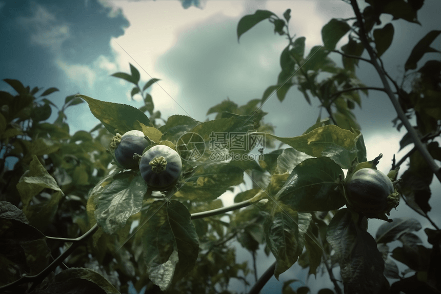 丰收的无花果种植果园图片