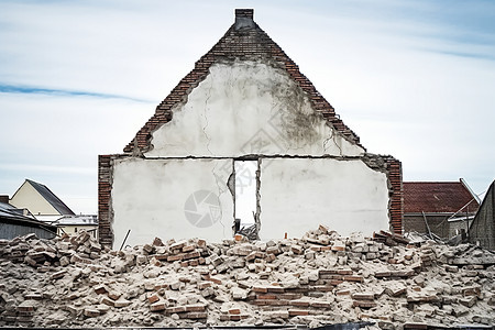 户外废墟的房屋背景图片
