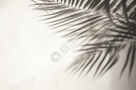 棕榈叶的阴影背景图片