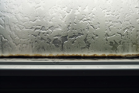 水滴玻璃窗外细雨打湿了玻璃背景